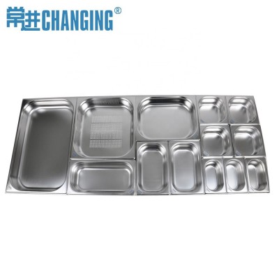 Commercial Stainless steel #201 Food GN Pan With 0.8mm Thickness