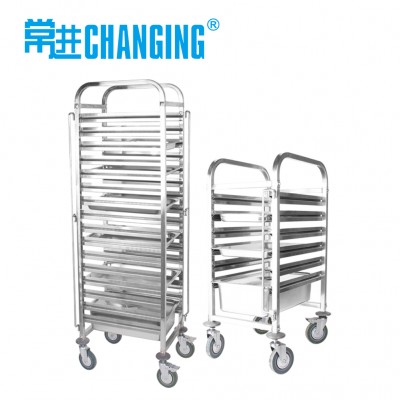 Stainless Steel Square Tub GN Pan Tray Trolley Hotel Restaurant Kitchen Sevice Mobile Food Carts