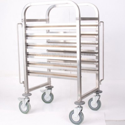 Hot Sale Stainless Steel Single /Double Row Tray Trolley Cart for Hotel Bakery Cooling Rack