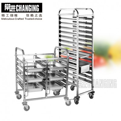 Hotel Equipment Good Quality Dual Rows Kitchen Vegetable And Fruit Transfer Rack Trolley Kitchen