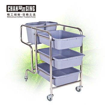 Restaurant Equipment Kitchen Trolley Plastic Dining Car Wine Service Cart