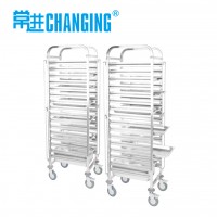 Double Row GN Pan Trolley Kitchen Trolley Table Trolley Cart